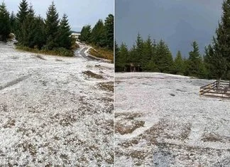 Željezno Polje Kod Žepča Prekriveno Gradom Kao Da Je Snijeg