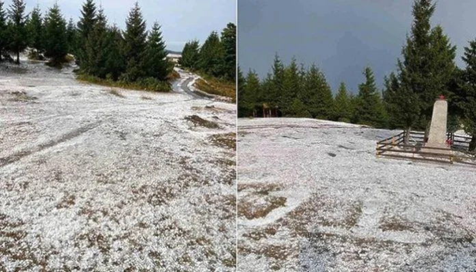 Željezno Polje Kod Žepča Prekriveno Gradom Kao Da Je Snijeg
