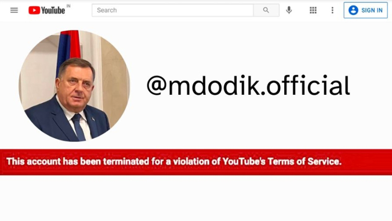 Dodik Youtube BAN