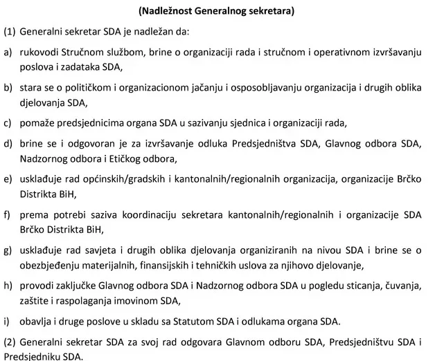 Nadleznosti Generalnog Sekretara Foto