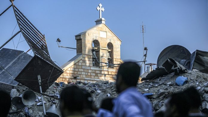 Oštećena Crkva U Gazi