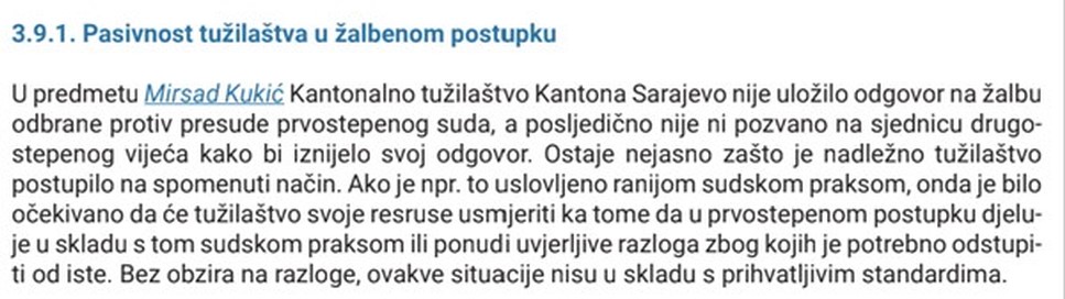 Pasivnost Tužilaštva U žalbenom Postupku