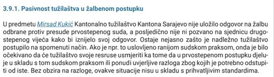 Pasivnost Tužilaštva U žalbenom Postupku