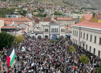 Uprkos zabrani Mostarci digli glas protiv terora nad Palestincima Skup Podrške Palestinskom Narodu