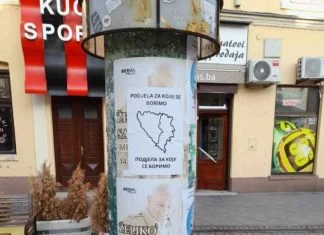 U Tuzli, Bijeljini i Brčkom osvanuli plakati podjele BiH Tuzla, Plakat