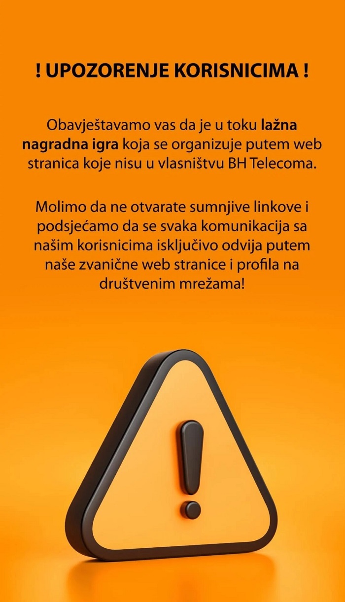 Upozorenje Od BH Telecom