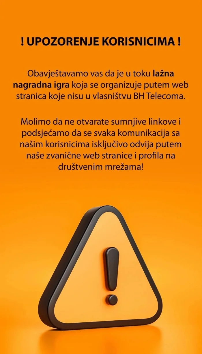 Upozorenje Od BH Telecom