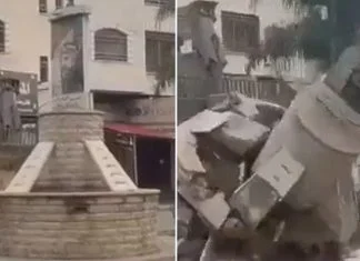 Izraelska Vojska Bagerom Srušila Spomenik Yasseru Arafatu Na Zapadnoj Obali