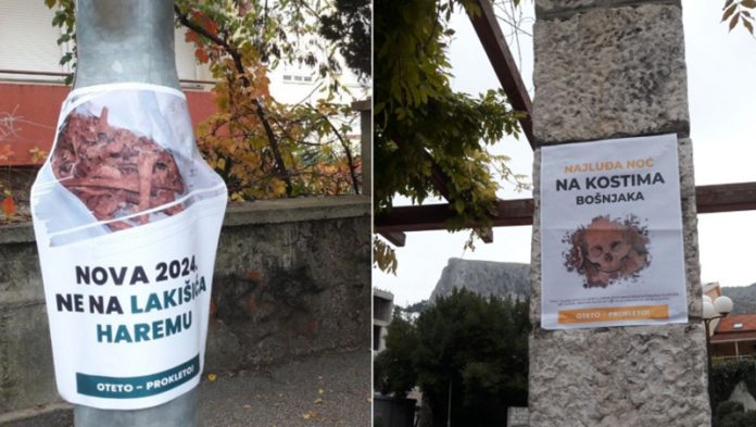 Plakat U Mostaru Nova 2024 Na Kostima Bošnjaka