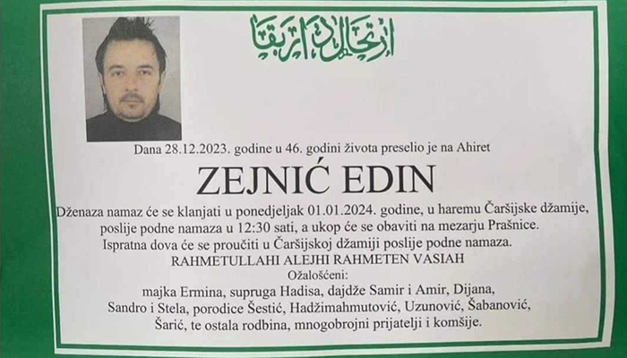 Zejnić Edin Smtovnica