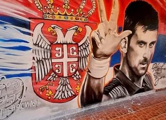 Đoković u BiH dobio mural s porukom: Kosovo je srce Srbije Mural Đokoviću