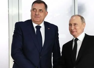 Dodik sa Putinom: Zapad vrši pritisak da uvedemo sankcije Rusijii, nije logično prihvatiti članstvo u NATO Milorad Dodik I Vladimir Putin X SNSD