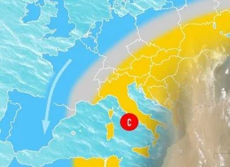 Nestabilno i toplo vrijeme se nastavlja, a saharski pijesak zagađuje zrak Vrijeme, Mapa