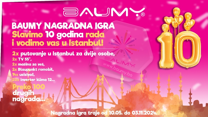 BAUMY slavi 10 godina rada i vodi vas u Istanbul