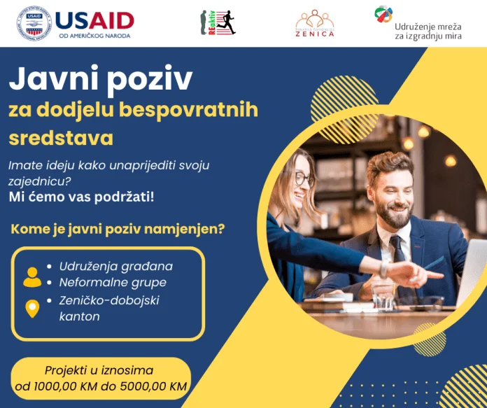 Javni poziv za dodjelu bespovratnih sredstava udruženjima i neformalnim grupama u ZDK