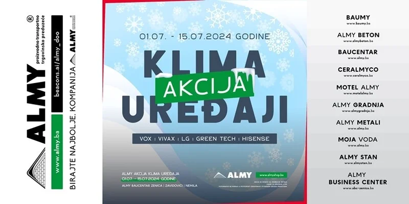 Pronađite klima uređaje po nevjerovatno niskim cijenama samo u Almy Baucentrima!