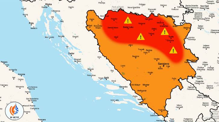 Vremenske nepogode praćene olujnim vjetrom moguće u BiH