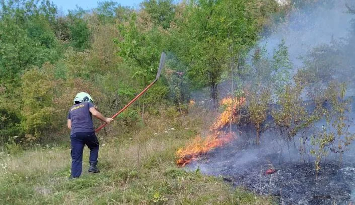 Požar u zeničkom naselju Velika Broda, vatrogasci na terenu (FOTO)