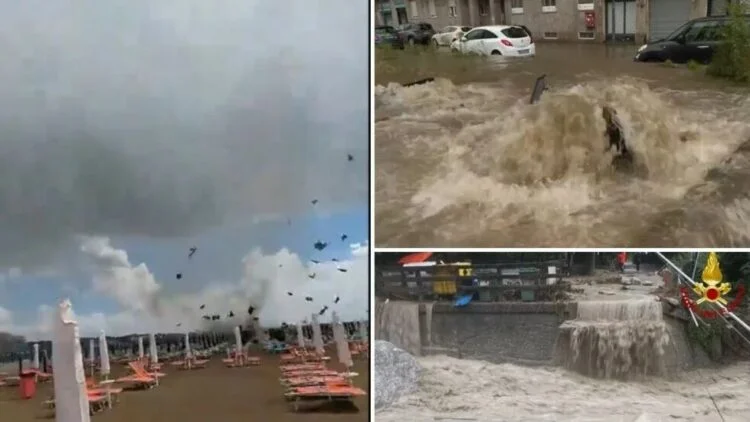 Haos na sjeveru Italije: Pijavica nosila sve s plaže, čovjek nestao u bujici, srušio se most (VIDEO)