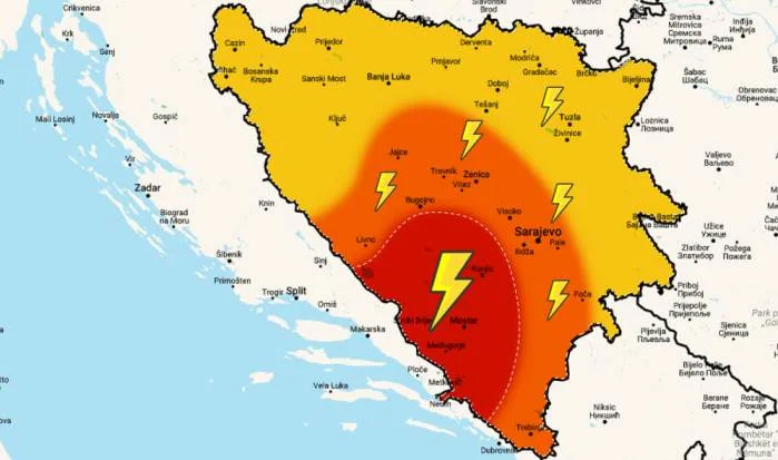 Nestabilno vrijeme u BiH, večeras moguće jače padavine i grmljavina