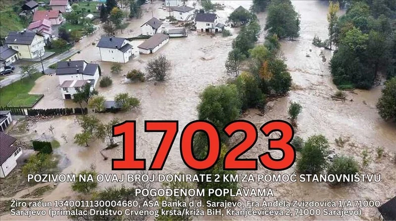 Pokrenut humanitarni broj 17023 za poplavljena područja