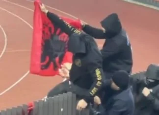 Navijači Srbije pokušali zapaliti albansku zastavu protiv Švicarske, na kraju su se i potukli