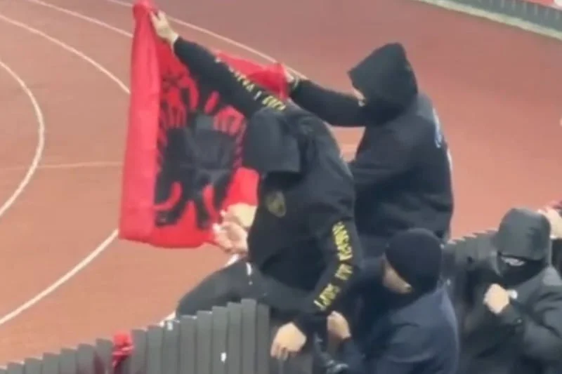 Navijači Srbije pokušali zapaliti albansku zastavu protiv Švicarske, na kraju su se i potukli