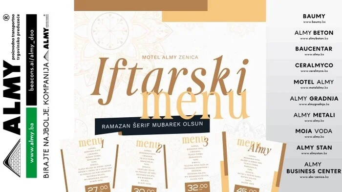 Motel Almy predstavio iftarski menu za Ramazan 2025. godine