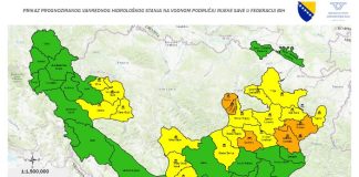 Karta Koja Prikazuje Područje Vanrednog Hidrološkog Stanja 25.03 . 28 .03 . 