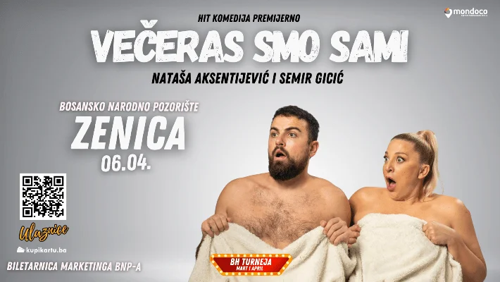 Hit komedija “Večeras smo sami” u aprilu u Zenici