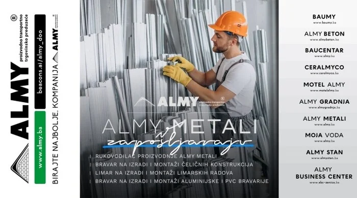 Kompanija “Almy Metali” Zavidovići zapošljava veći broj radnika