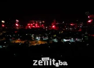 Zenica obasjana crno-crvenim svjetlom: Bakljada i vatromet za 80. rođendan Čelika (VIDEO) 80 Godina NK čelik