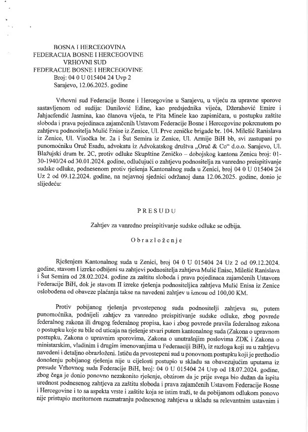 Presuda Vrhovni Sud