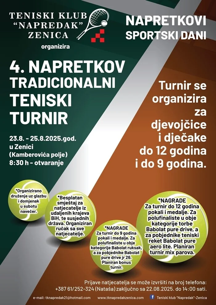 Plakat Teniski Klub Napredak Zenica Za Sportske Dane 2025