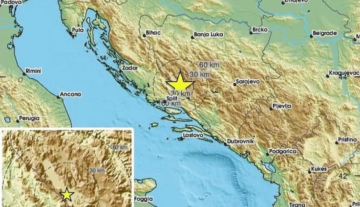 Zemljotres zatresao BiH, epicentar kod Livna