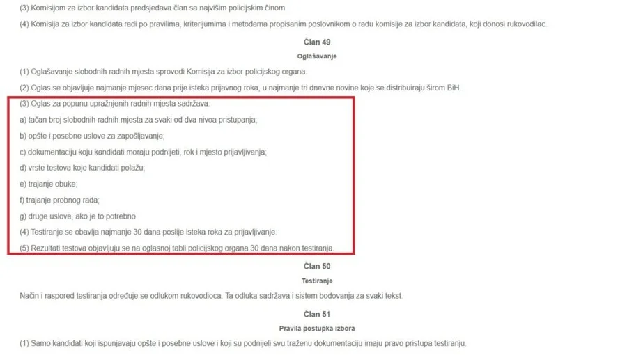 Clan 49 Zakona O Policijskim Slu