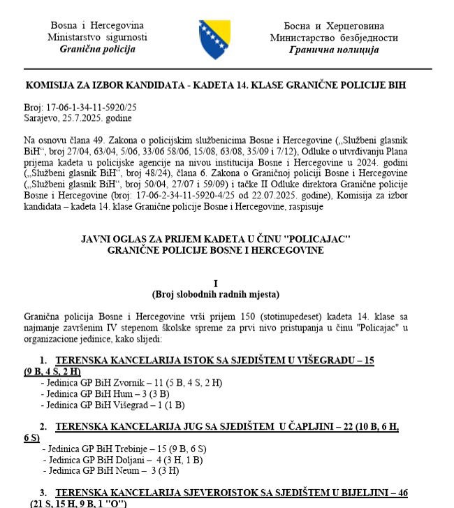 Detalj Iz Javnog Oglasa GPBiH Od