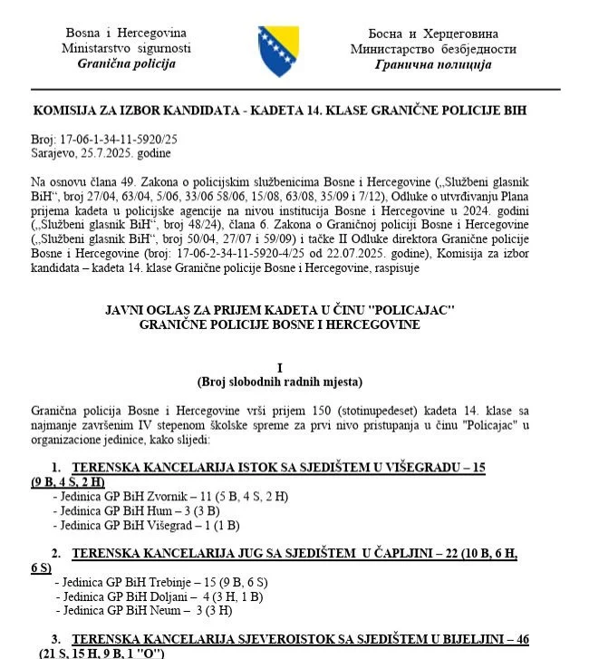 Detalj Iz Javnog Oglasa GPBiH Od