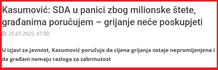 Kasumovic Grijanje Nece Poskupjeti