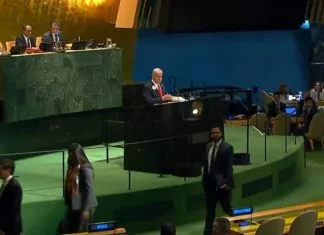 Haos u UN-u tokom obraćanja Netanyahua, stotine diplomata odmah napustilo salu (VIDEO) Netanyahu Un Screenshot 1024x538
