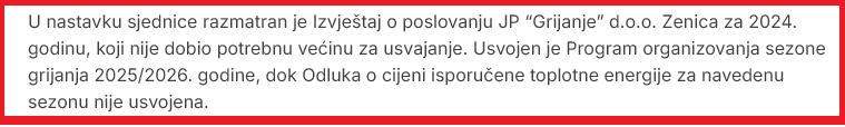 Saopstenje Grad
