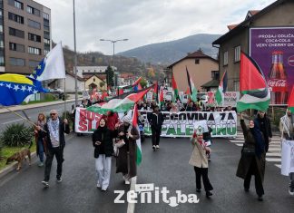 Održana mirna šetnja centrom Zenice u znak podrške Palestini (FOTO) Palestina Gaza Zenica 1