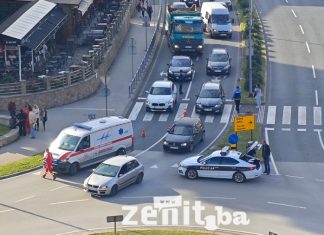 Saobraćajna nesreća na kružnom toku Mokušnice, pješak povrijeđen Saobraćajna Kružni Tok Mokušnice