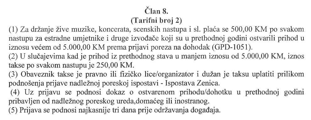 Komunalna Taksa Muzika Uzivo Koncerti Nastupi