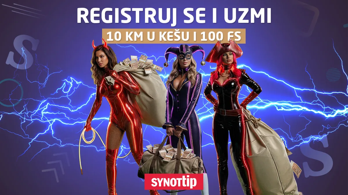 Synottip – jedini kazino u BiH gdje se igra za keš. Registruj se i uzmi 10 KM i 100 spinova