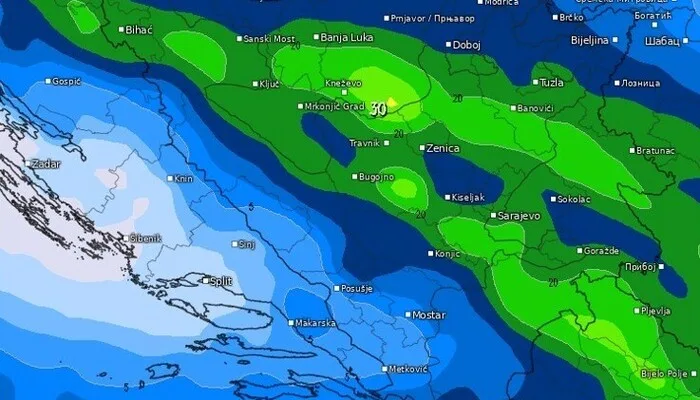 Nakon toplog dana slijedi zahlađenje i padavine širom zemlje