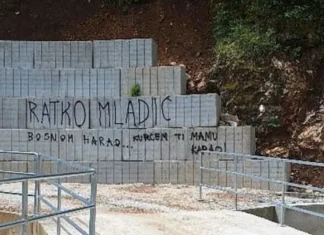 Sramotan grafit veličanja ratnog zločinca Mladića na novoj biciklističkoj stazi ka Palama