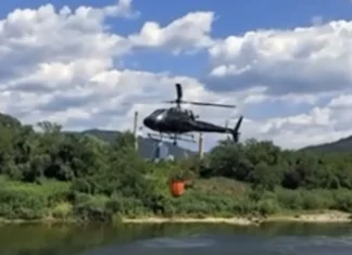 Helikopter ZDK prvi put angažovan na gašenju požara (VIDEO)