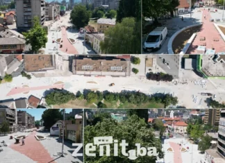 Novi izgled zeničkog Trga Alije Izetbegovića u Zenici sve više dolazi do izražaja (FOTO)