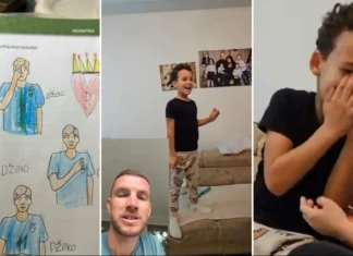Sedmogodišnji Uroš preplakao Džekin oproštaj i nacrtao svog idola, a onda mu se Edin javio videoporukom (VIDEO)